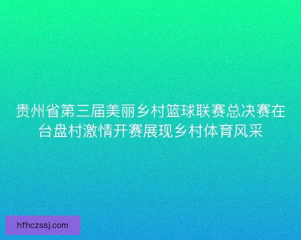 贵州省第三届美丽乡村篮球联赛总决赛在台盘村激情开赛展现乡村体育风采 贵州省第三届美丽乡村篮球联赛总决赛在台盘村激情开赛展现乡村体育风采